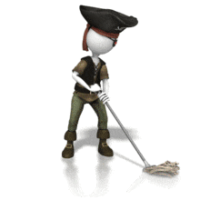 Pirate Mopping Deck PowerPoint Animation layout preview.