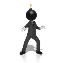 Stick Figure Panic Bomb PowerPoint Animation layout preview.