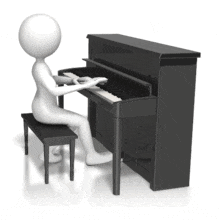 Figure Playing Upright Piano PowerPoint Animation layout preview.
