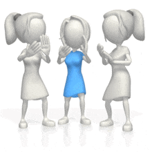 Women Group Clapping PowerPoint Animation layout preview.