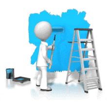 Figure Painting Interior PowerPoint Animation layout preview.
