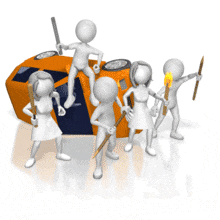 Rioters Tipped Car PowerPoint Animation layout preview.