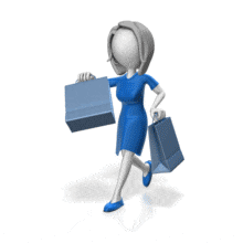 Female Shopper Skipping PowerPoint Animation layout preview.