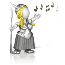 Opera Lady Singing PowerPoint Animation layout preview.