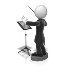 Figure Conducting Music PowerPoint Animation layout preview.