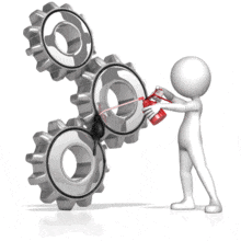 Figure Oiling Gears PowerPoint Animation layout preview.