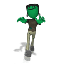 Monster Stiff Walk PowerPoint Animation layout preview.