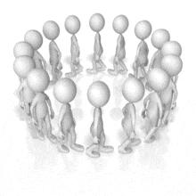 Group Walk In Circle PowerPoint Animation layout preview.