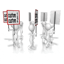 Custom Text Protesters PowerPoint Animation layout preview.