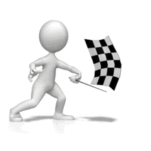 Figure Waving Checkered Flag PowerPoint Animation layout preview.