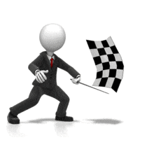 Businessman Waving Checkered Flag PowerPoint Animation layout preview.