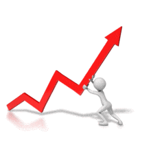 Pushing Up Arrow PowerPoint Animation layout preview.