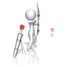 Figure Shooting Arrow at Target PowerPoint Animation layout preview.