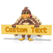 Turkey Holding Custom Sign PowerPoint Animation layout preview.