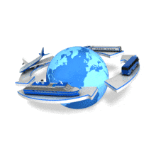 Traveling The World Transportation Anim PowerPoint Animation layout preview.