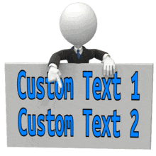 Business Figure Holding Custom Text Sign PowerPoint Animation layout preview.