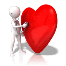 Figure Listening Heart PowerPoint Animation layout preview.