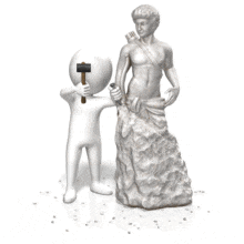 Figure Carving Statue PowerPoint Animation layout preview.