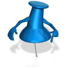 Thumb Tack Character Pointing PowerPoint Animation layout preview.