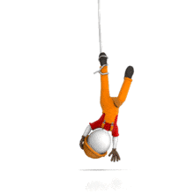 Worker Upside Down Swinging By Foot PowerPoint Animation layout preview.
