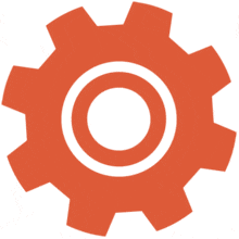 Single Simple Gear Turning PowerPoint Animation layout preview.