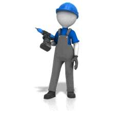 Worker Display With Power Drill PowerPoint Animation layout preview.