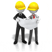 Business Woman Blueprint Meeting PowerPoint Animation layout preview.