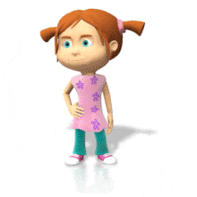 Young Girl Funny Face PowerPoint Animation layout preview.