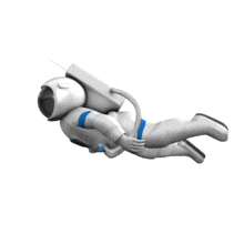 Astronaut Floating in Space PowerPoint Animation layout preview.
