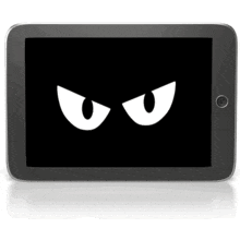 Black Tablet Spy Watching PowerPoint Animation layout preview.