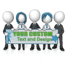 Business Group Holding Up Custom Sign PowerPoint Animation layout preview.