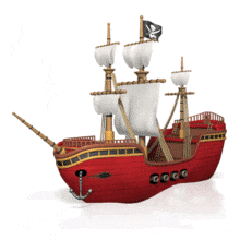Pirate Ship PowerPoint Animation layout preview.