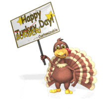 Turkey Protesting with Sign PowerPoint Animation layout preview.