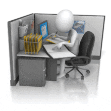 Office Worker Hard At Work PowerPoint Animation layout preview.