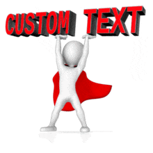 Super Hero Lifting Custom Text PowerPoint Animation layout preview.