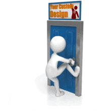Stick Figure Stuck Door Custom PowerPoint Animation layout preview.