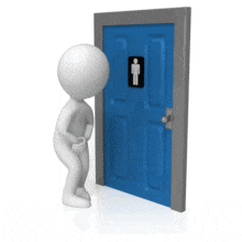 Stick Man Wait Bathroom PowerPoint Animation layout preview.
