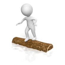 Stick Figure Log Rolling PowerPoint Animation layout preview.