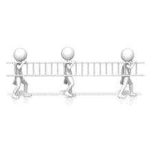 Figures Carrying Ladder PowerPoint Animation layout preview.