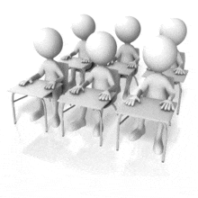 Figures in Class Raising Hands PowerPoint Animation layout preview.