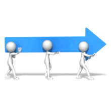 Figures Carrying Arrow Right PowerPoint Animation layout preview.