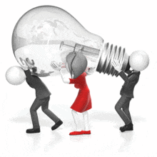Business People Carry Light Bulb PowerPoint Animation layout preview.
