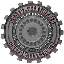 Custom Text Gear Rotating PowerPoint Animation layout preview.