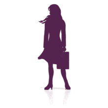Business Woman Stand Silhouette PowerPoint Animation layout preview.