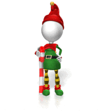 Elf Spin Candy Cane Up PowerPoint Animation layout preview.