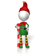 Elf Spin Candy Cane point Side PowerPoint Animation layout preview.