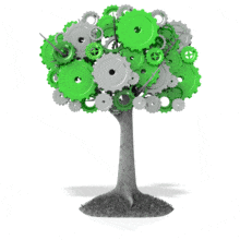 Gear Tree PowerPoint Animation layout preview.