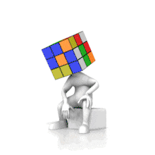 Thinker Figure Solve Puzzle PowerPoint Animation layout preview.