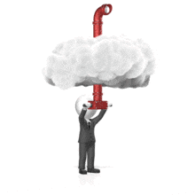 Businessman Cloud Periscope PowerPoint Animation layout preview.