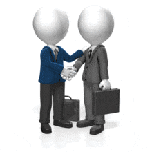 Businessmen Greet PowerPoint Animation layout preview.